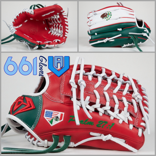 Size 12.5 Red/White/Green/USA Mexico Homeplate/Mexico Eagle/Psalm 27:1